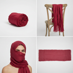 Collage – Crimson Sari Silk Scarf