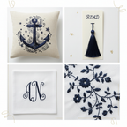 Collage – Deep Navy Silk Thread End Products