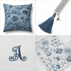 Collage – Denim Blue Silk Thread End Products