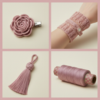 Collage – Dusty Rose Pink Silk Yarn End Products