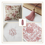 Collage – Dusty Rose Silk Thread End Products