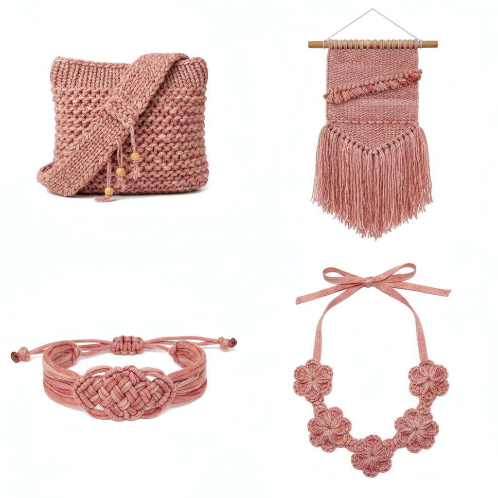 Collage – End Products in Blush Rose Sari Silk