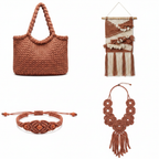 Collage – End Products in Rusty Clay Brown Sari Silk