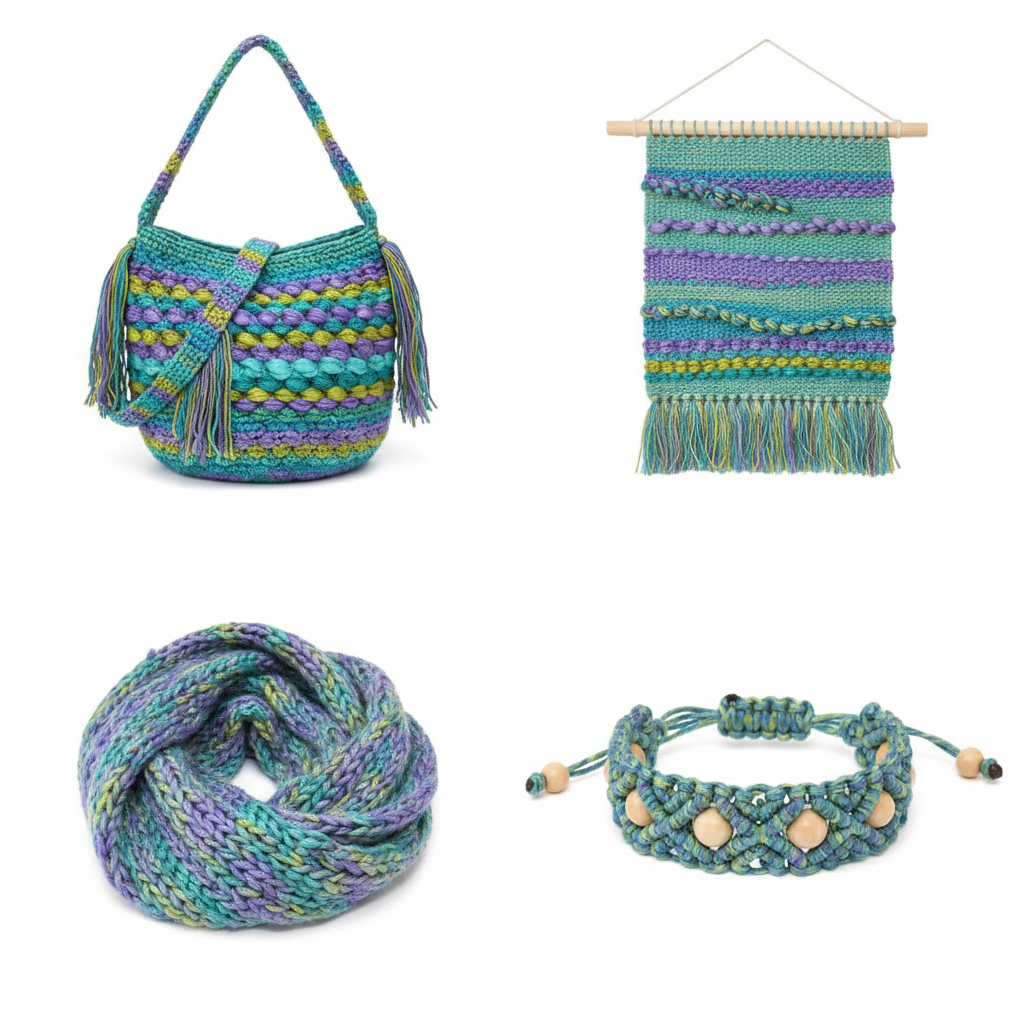 Collage – End Products Teal Blue Lavender