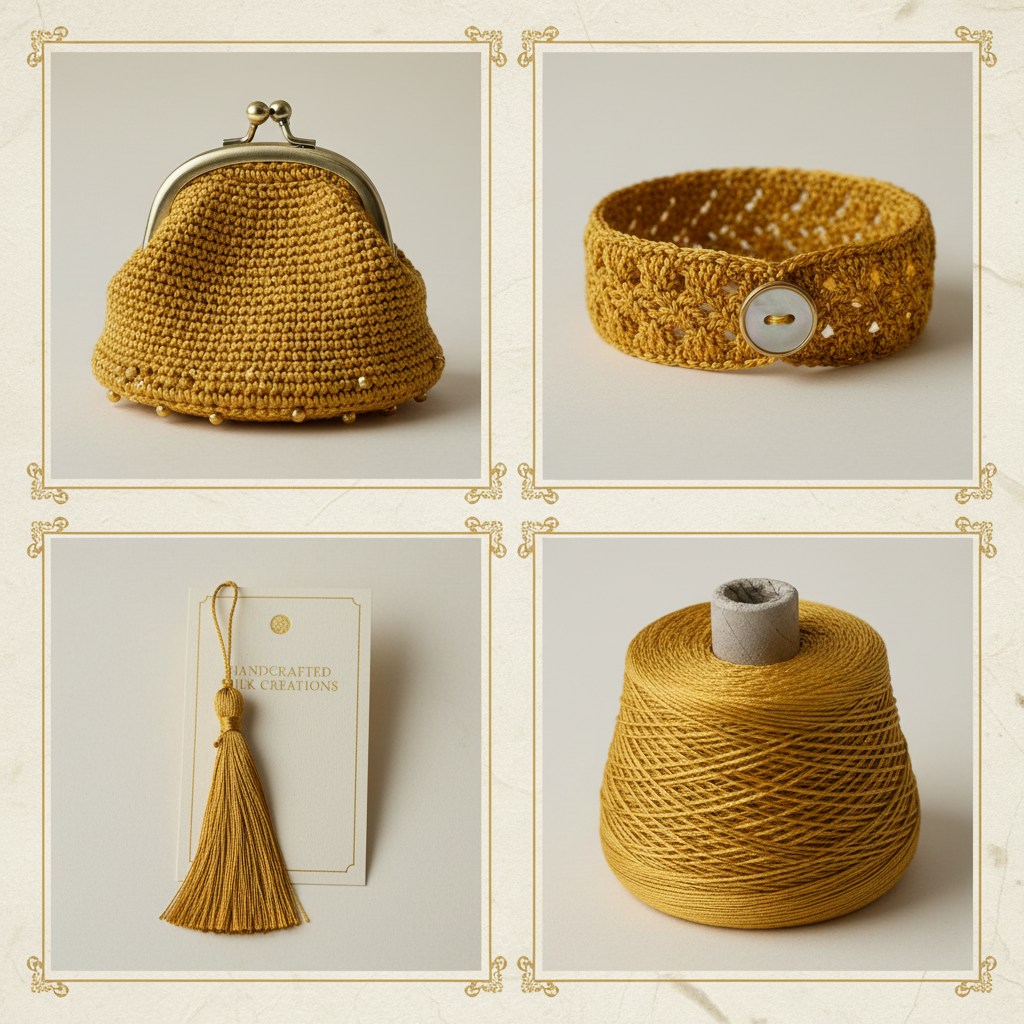 Collage – Golden Silk Yarn End Products