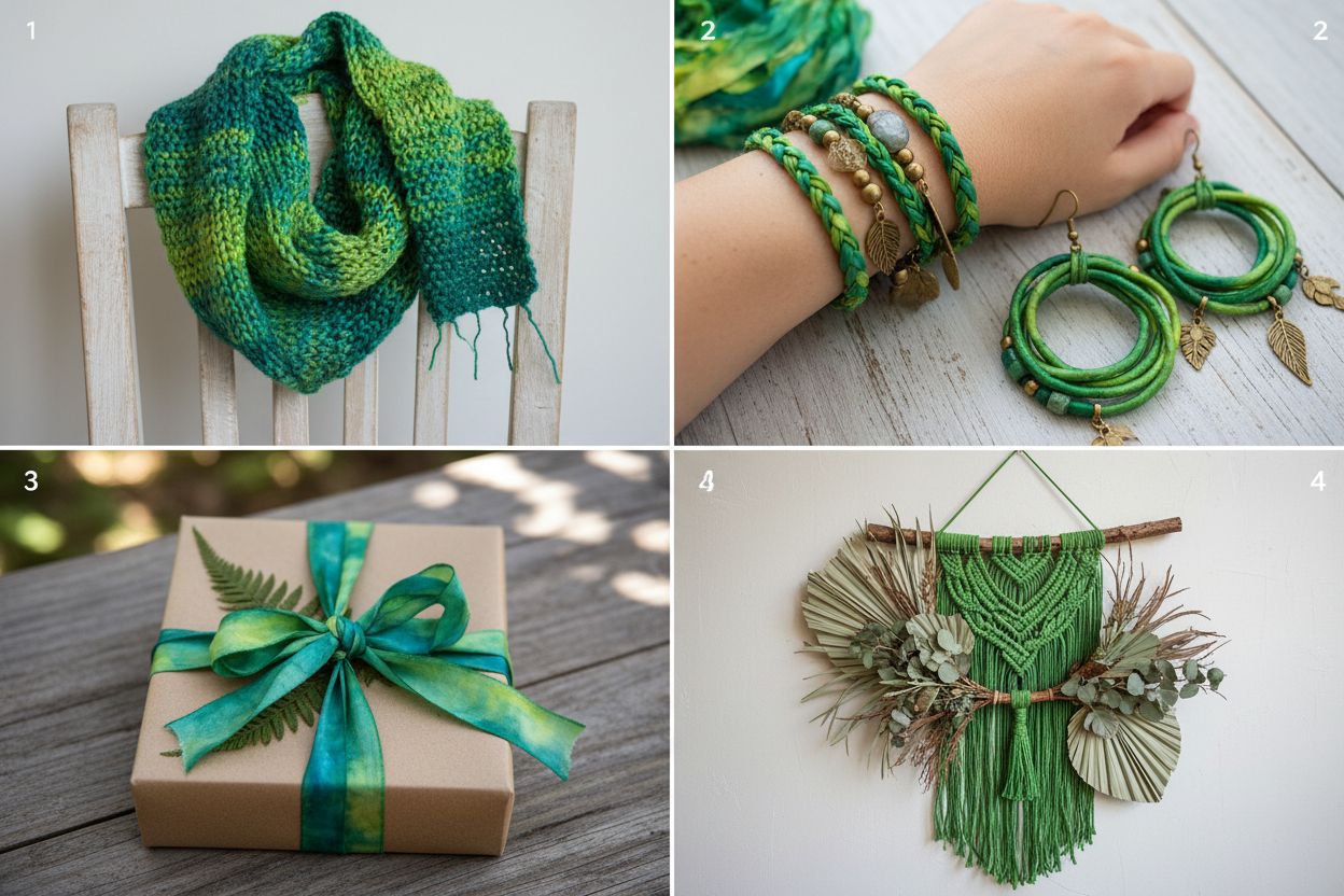 Collage – Green Ninja Sari Silk Yarn