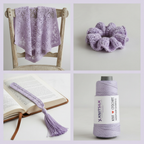 Collage – Lavender Silk Yarn End Products