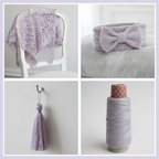 Collage – Pale Lilac Grey Silk Yarn End Products