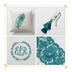 Collage – Teal Silk Thread End Products
