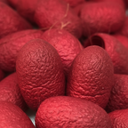 Deep Red Silk Cocoons Closeup