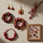 Deep Red Silk Cocoons End Product Collage