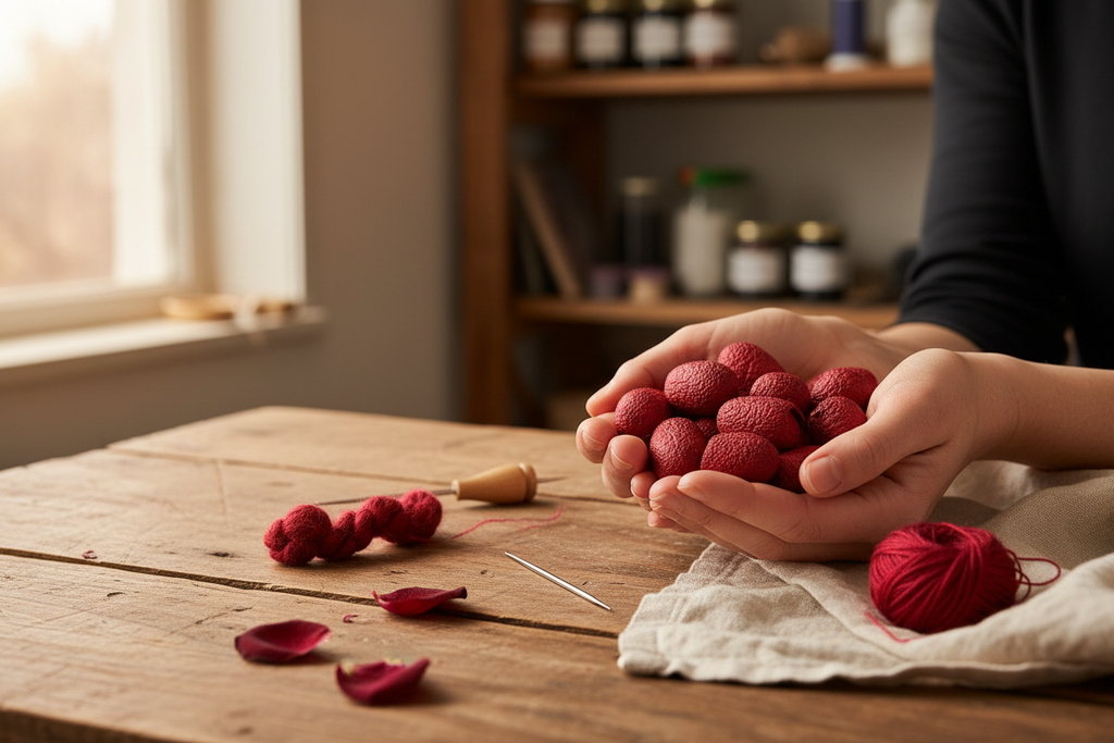 Deep Red Silk Cocoons Lifestyle
