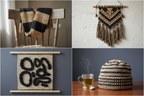 End Product Collage – Black & Beige Yarn