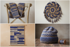 End Product Collage – Blue & Beige Yarn