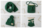 End Product Collage - Forest Green Sari Silk Yarn