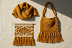 End Product Collage - Golden Mustard Yarn