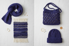 End Product Collage - Indigo Violet Blue Sari Silk Yarn