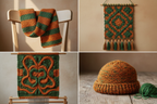 End Product Collage – Orange & Green Yarn