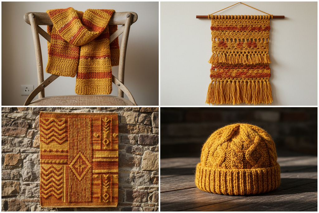 End Product Collage – Yellow & Orange Yarn