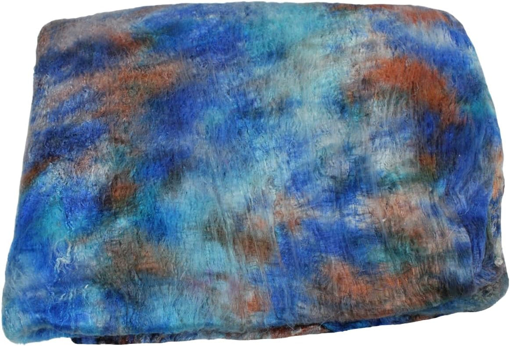Knitsilk A-Grade Mulberry Silk Fiber 200g – Hand-Dyed - Blue and Brown