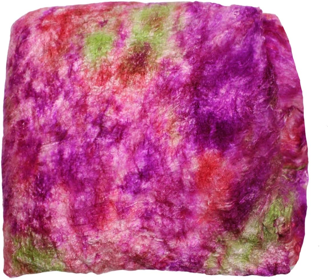 Knitsilk A-Grade Mulberry Silk Fiber 200g – Hand-Dyed - Pink and Green