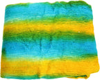 Knitsilk A-Grade Mulberry Silk Fiber 200g – Hand-Dyed - Aqua Blue and Yellow