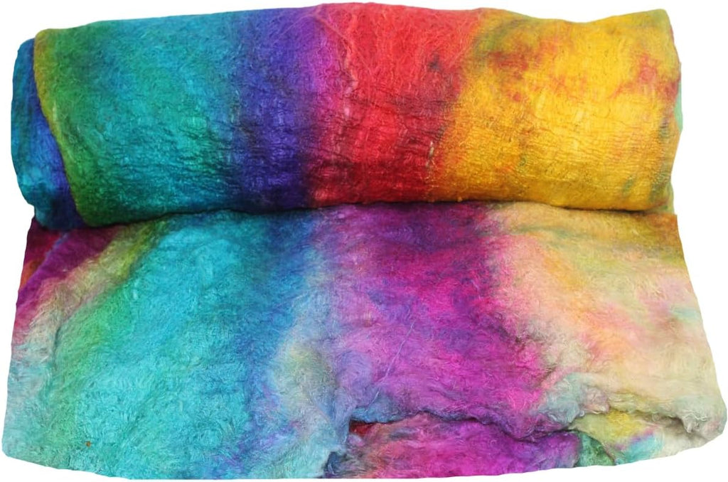Knitsilk A-Grade Mulberry Silk Fiber 200g – Hand-Dyed - Multicolor