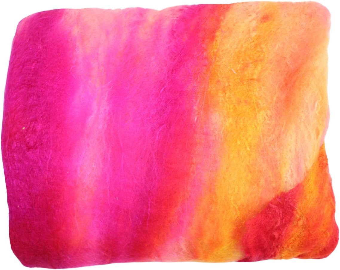 Knitsilk A-Grade Mulberry Silk Fiber 200g – Hand-Dyed - Yellow and Pink