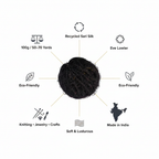 Infographic - Black recycled sari silk yarn product details and features
