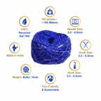 Product infographic showing key features of Knitsilk recycled sari silk yarn