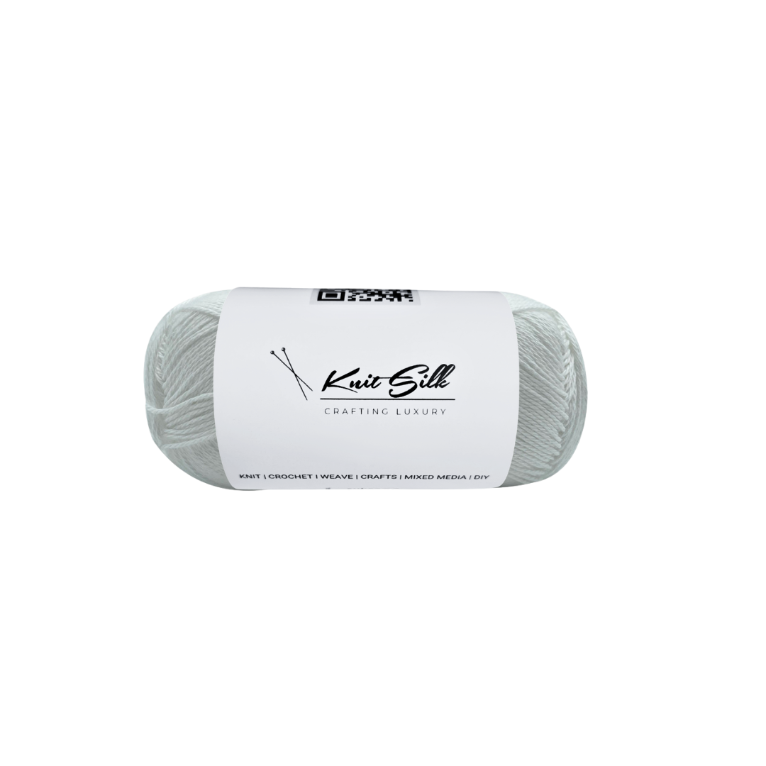 Knitsilk CottonMuse – 100% Gassed Mercerized Cotton Yarn| 4 x 75g (Total 1528 Yards), Soft, Matte Finish,White | Premium Crochet Thread for Apparel & DIY Crafts| Pack of 4