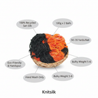Infographic – Black & Orange Sari Silk Yarn