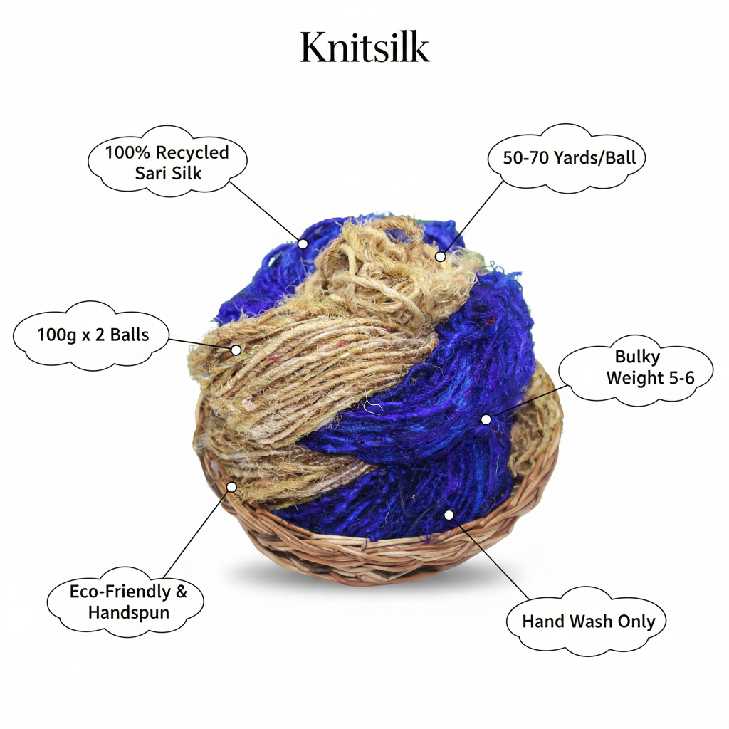 Infographic – Blue & Beige Sari Silk Yarn