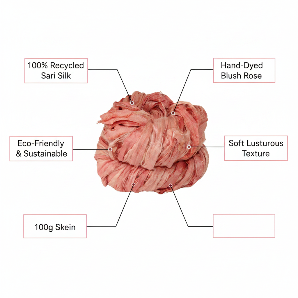 Infographic – Blush Rose Sari Silk Yarn