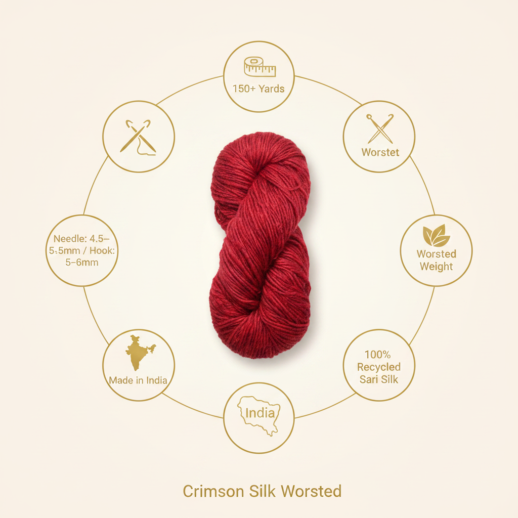 Infographic – Crimson Red Sari Silk Yarn