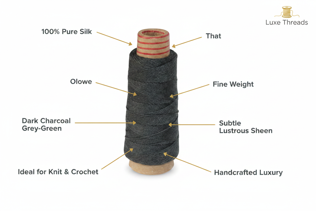 Infographic – Dark Charcoal Silk Yarn