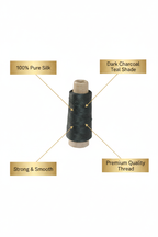 Infographic – Dark Charcoal Teal Silk Thread Features