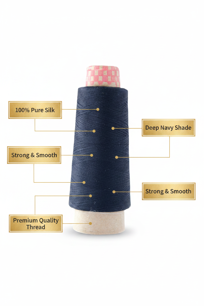 Infographic – Deep Navy Silk Thread Features