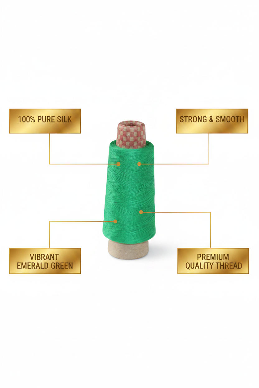 Infographic – Emerald Green Silk Thread Features