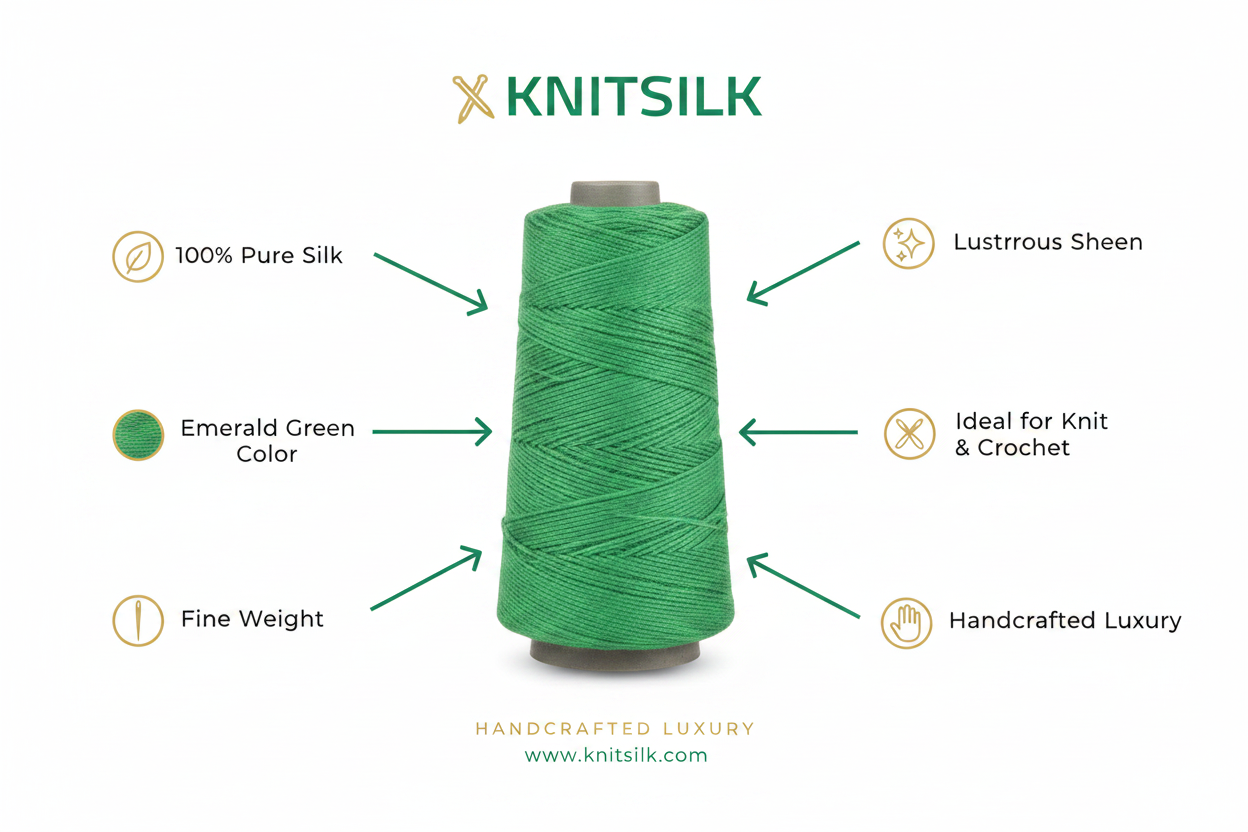 Infographic – Emerald Green Silk Yarn