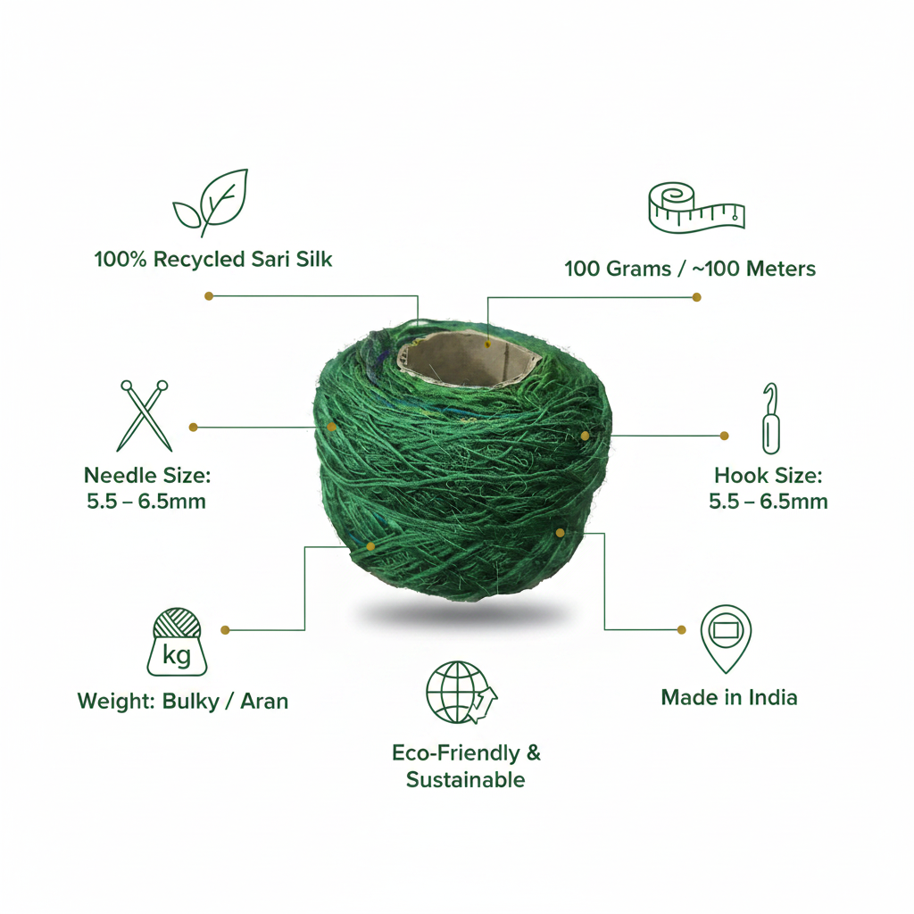 Infographic - Forest Green Sari Silk Yarn