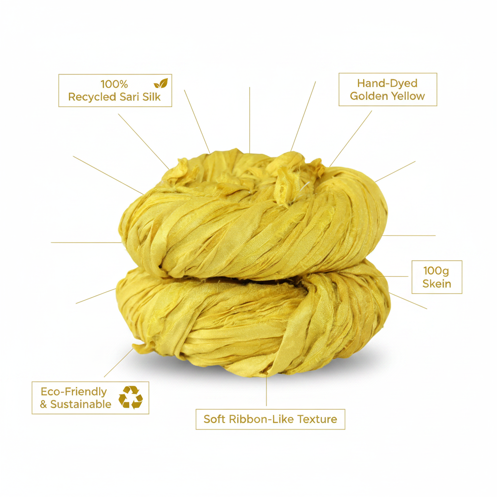 Infographic – Golden Yellow Sari Silk Yarn