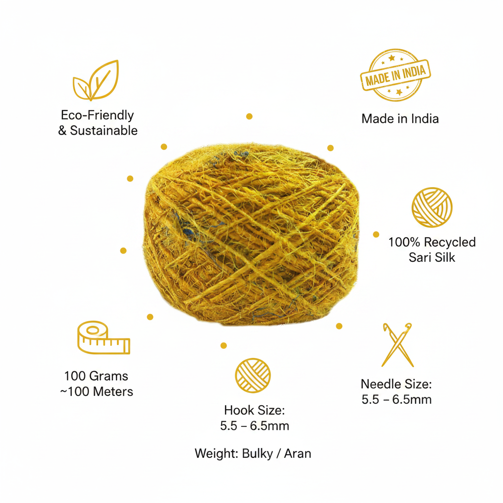 Infographic - Golden Yellow Sari Silk Yarn