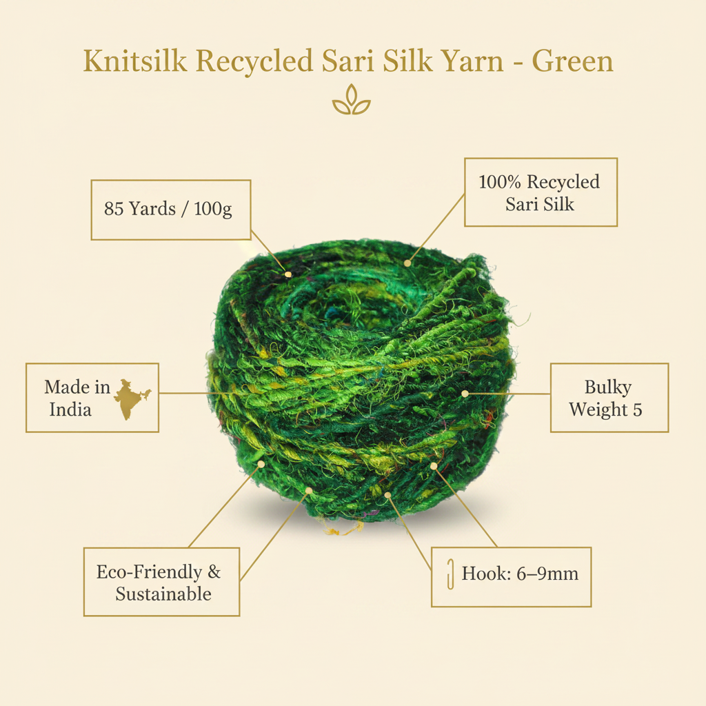 Infographic - Green Sari Silk Yarn