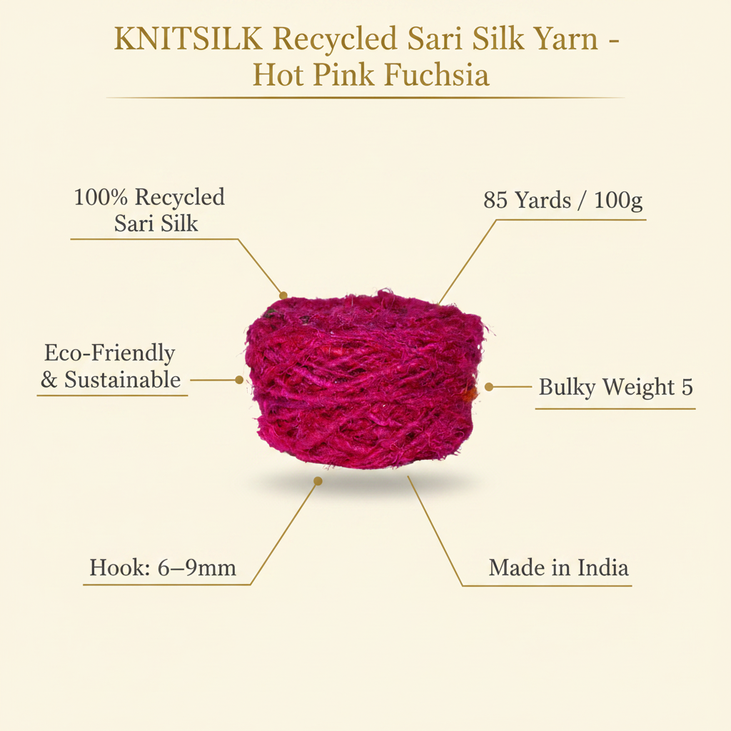 Infographic - Hot Pink Sari Silk Yarn