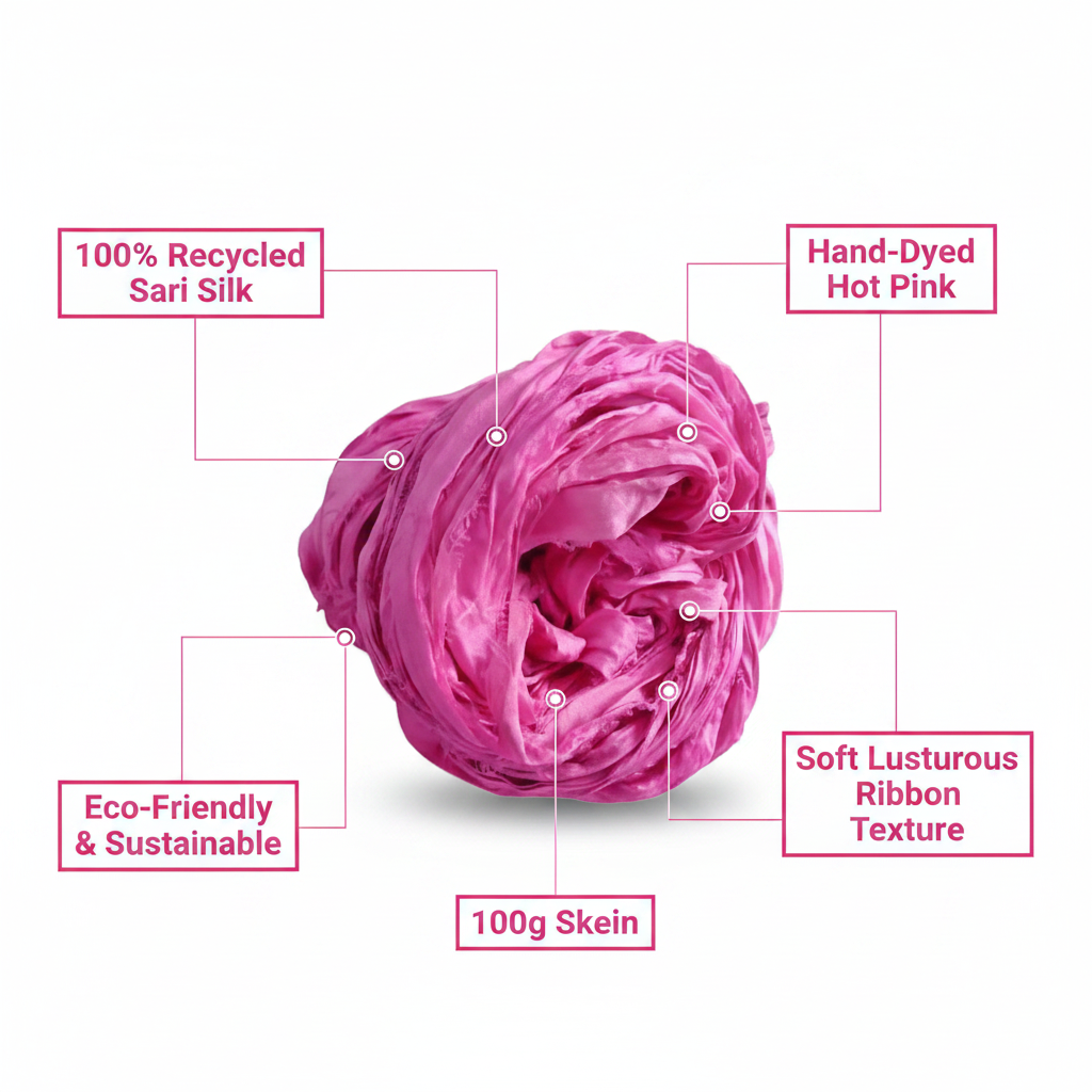 Infographic – Hot Pink Sari Silk Yarn