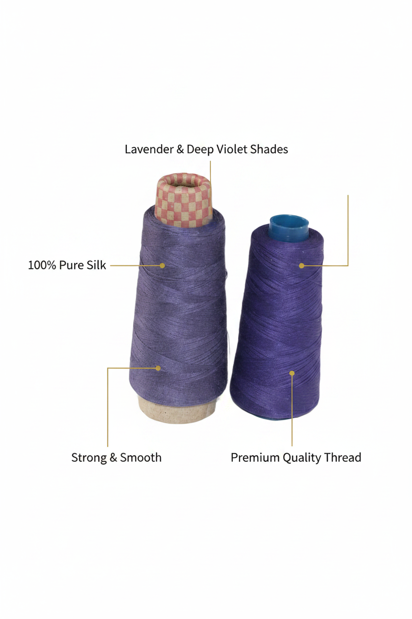 Infographic – Lavender & Violet Silk Thread Features