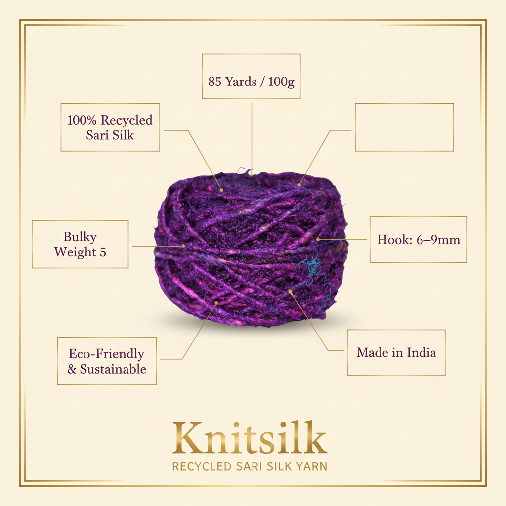 Infographic - Magenta Purple Sari Silk Yarn