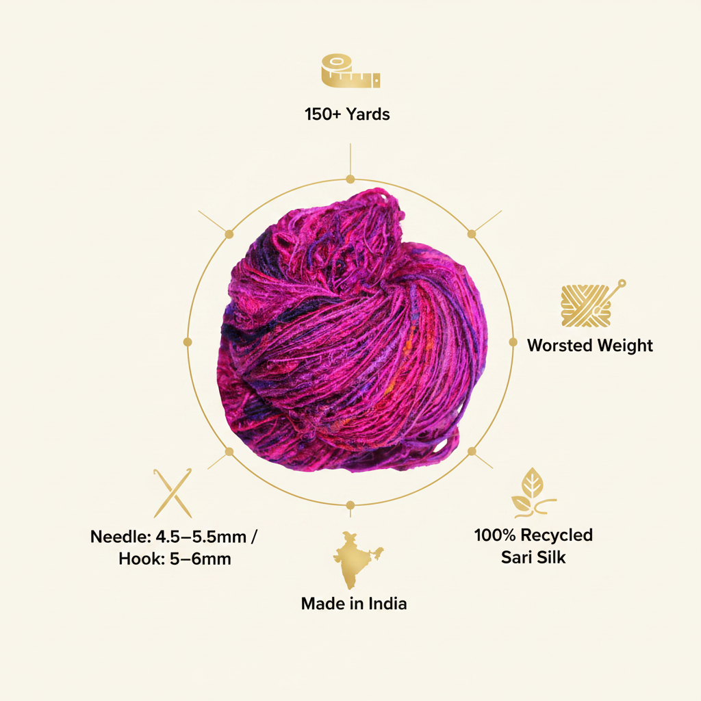 Infographic – Magenta Sari Silk Yarn