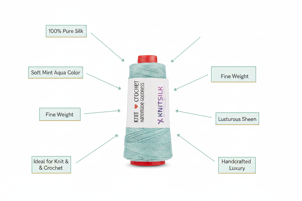 Infographic – Mint Aqua Silk Yarn